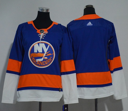Adidas New York Islanders Blank Royal Blue Home Authentic Women Stitched NHL Jersey->women nhl jersey->Women Jersey